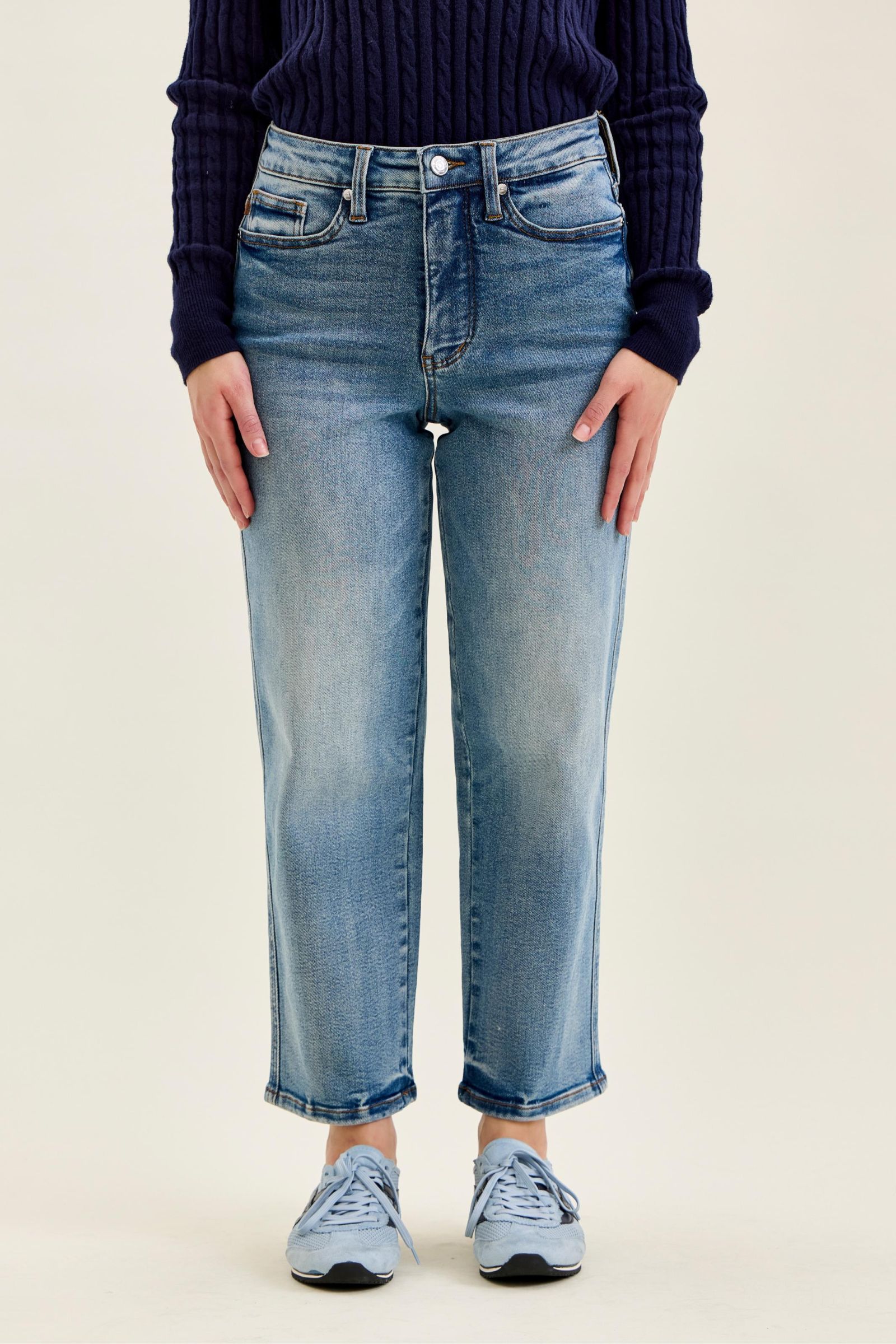 Judy Blue Peggy TC Ankle Straight MD Break Through Blue