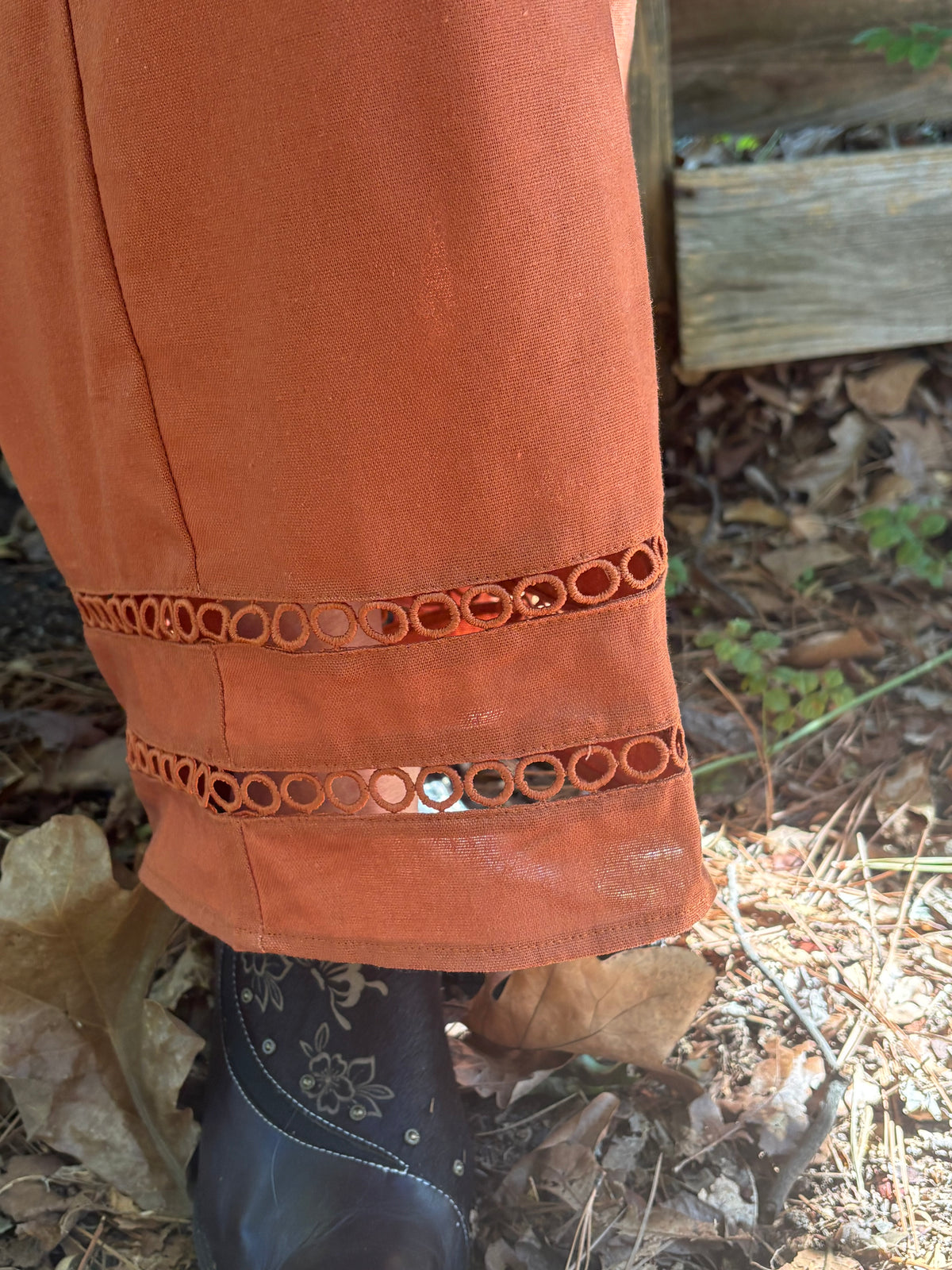Linen Pants with Decorative Trim