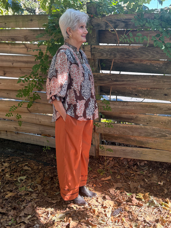 Linen Pants with Decorative Trim