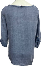 Load image into Gallery viewer, Linen Ruffled Sequin V-Neck Top
