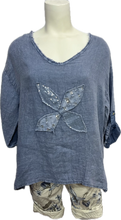 Load image into Gallery viewer, Linen Ruffled Sequin V-Neck Top
