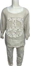 Load image into Gallery viewer, Linen Fringe Sequin Peace Top

