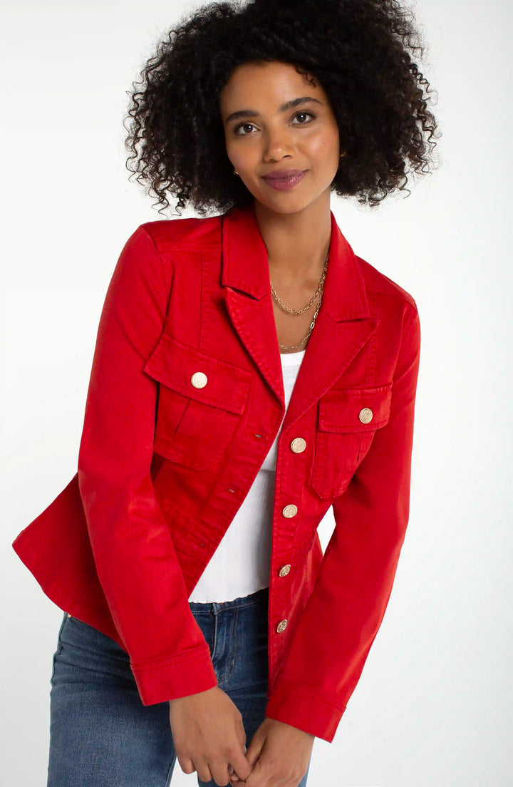Peplum Jacket With Tab Detail
