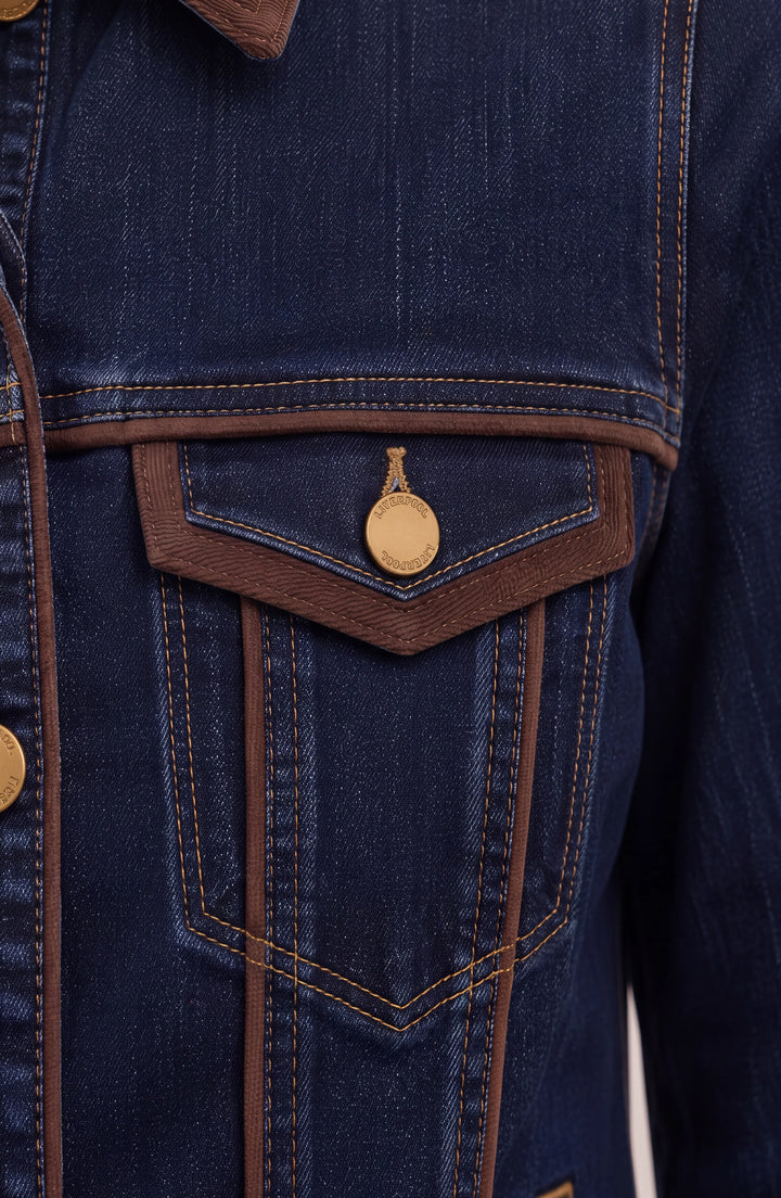 Classic Trucker Jacket with Velvet Details