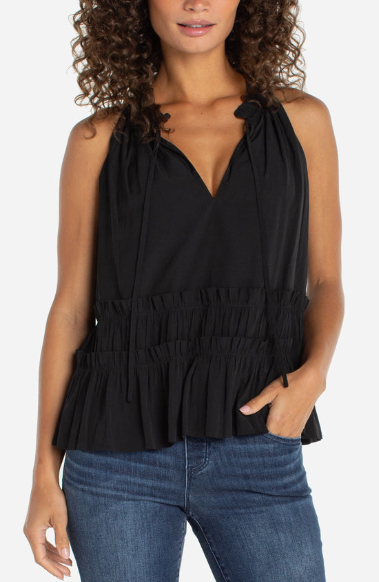 Sleeveless Woven Top