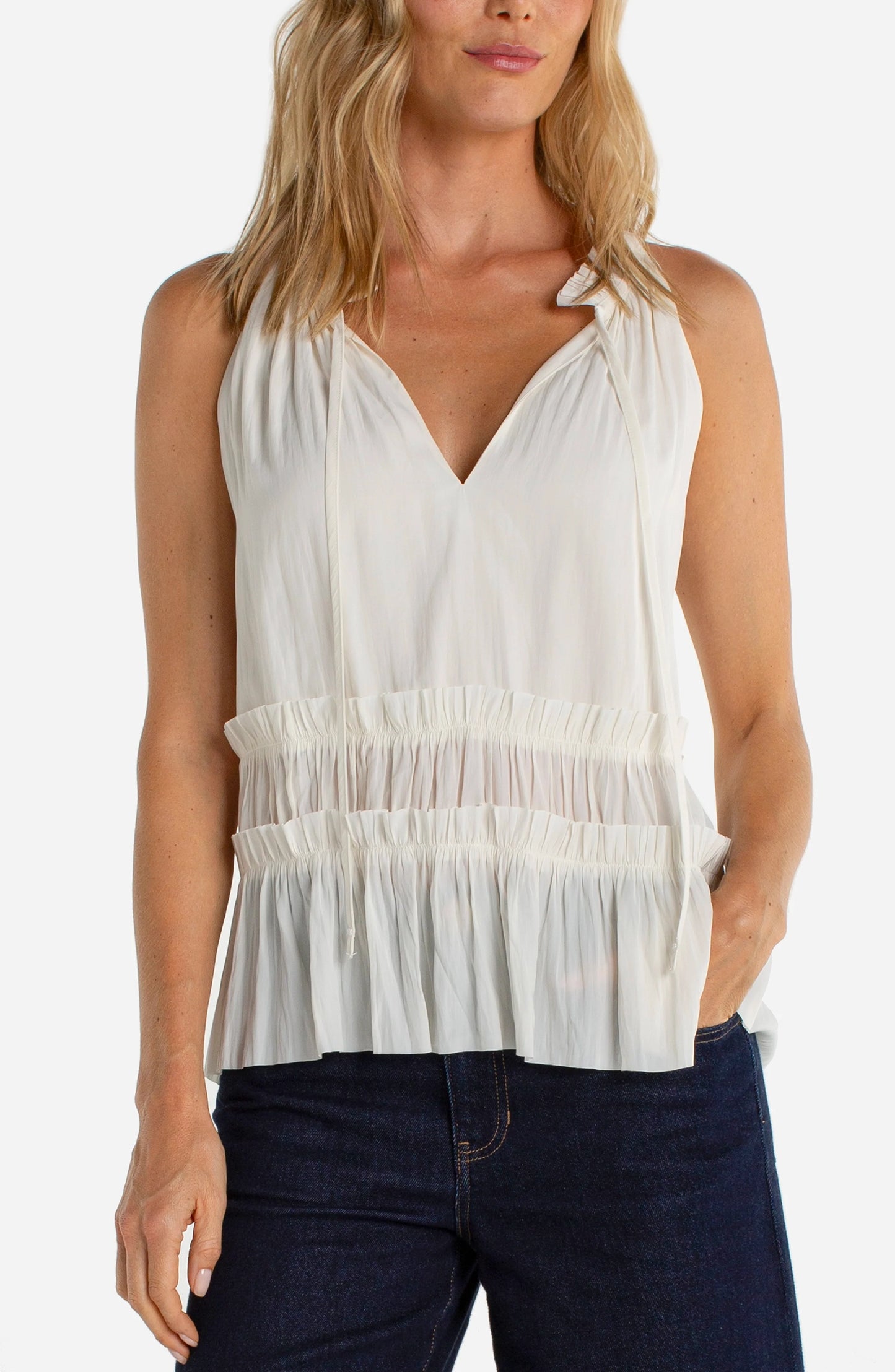Sleeveless Woven Top