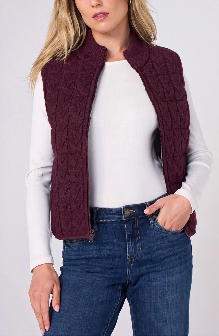 Tina Sleeveless Reversible Quilted Sweater Vest