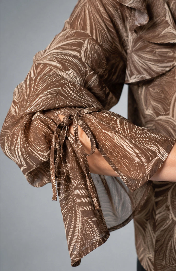 Diana Double Ruffle V-neck Woven Blouse
