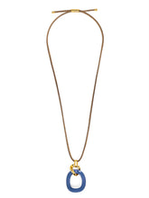 Load image into Gallery viewer, Curved Oval Pendant Long Necklace
