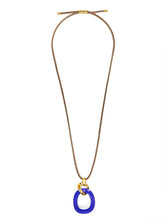 Load image into Gallery viewer, Curved Oval Pendant Long Necklace
