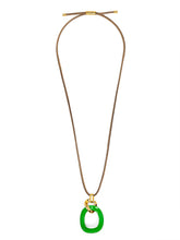 Load image into Gallery viewer, Curved Oval Pendant Long Necklace
