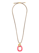 Load image into Gallery viewer, Curved Oval Pendant Long Necklace
