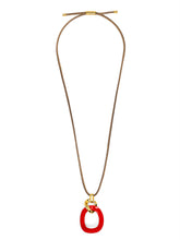Load image into Gallery viewer, Curved Oval Pendant Long Necklace

