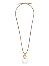 Load image into Gallery viewer, Curved Oval Pendant Long Necklace
