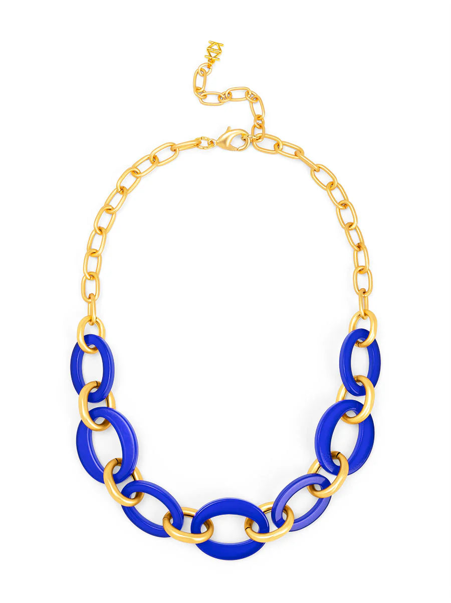 Oval Link Matte Gold Collar Necklace