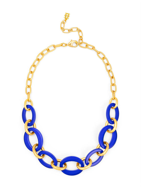 Oval Link Matte Gold Collar Necklace