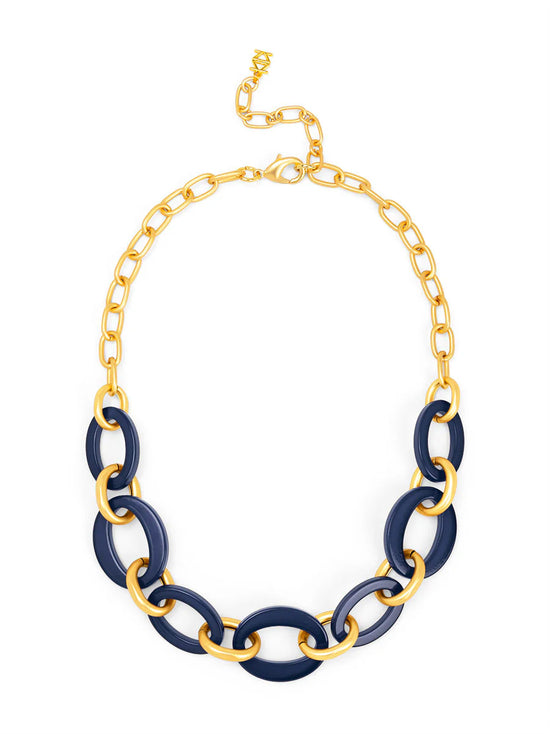 Oval Link Matte Gold Collar Necklace