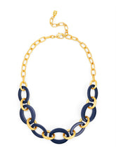 Load image into Gallery viewer, Oval Link Matte Gold Collar Necklace
