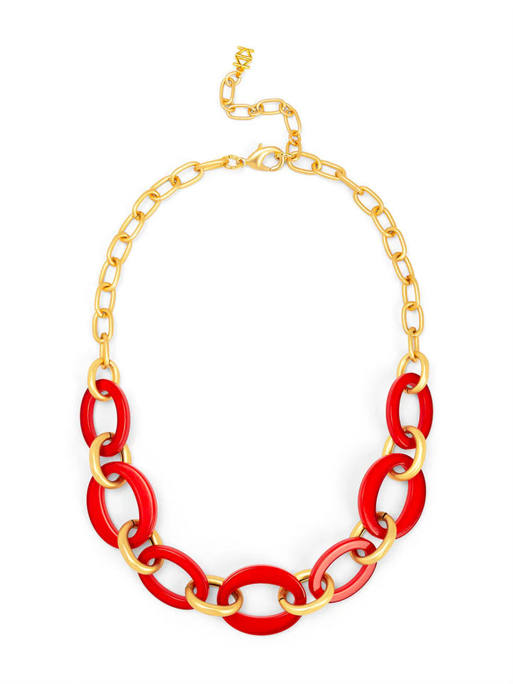 Oval Link Matte Gold Collar Necklace