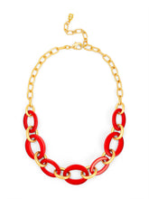 Load image into Gallery viewer, Oval Link Matte Gold Collar Necklace
