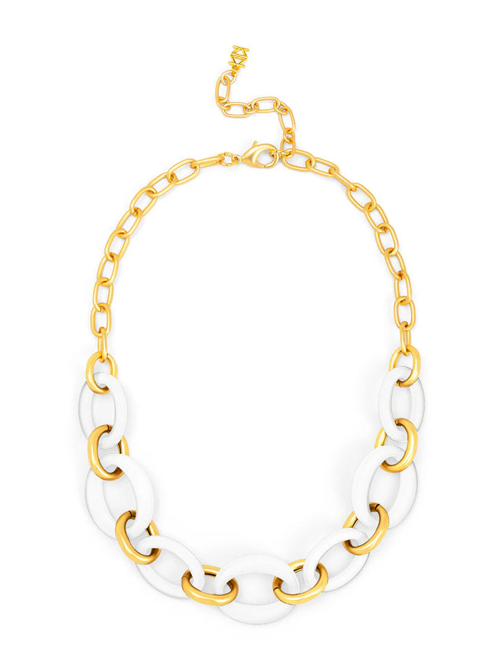 Oval Link Matte Gold Collar Necklace