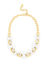 Load image into Gallery viewer, Oval Link Matte Gold Collar Necklace
