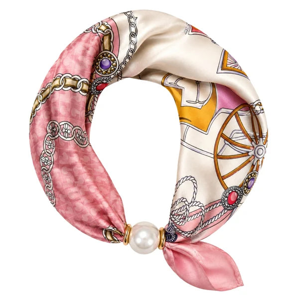 Short Scarf with Magnetic Pearl