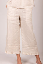Load image into Gallery viewer, Linen Ruffled Hem Wide Leg Pant
