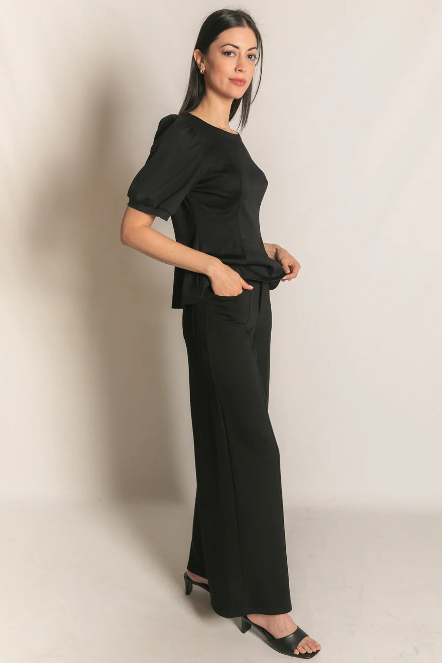 Modal Pleated Wide Leg Trouser