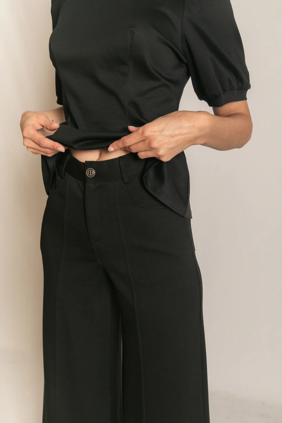 Modal Pleated Wide Leg Trouser