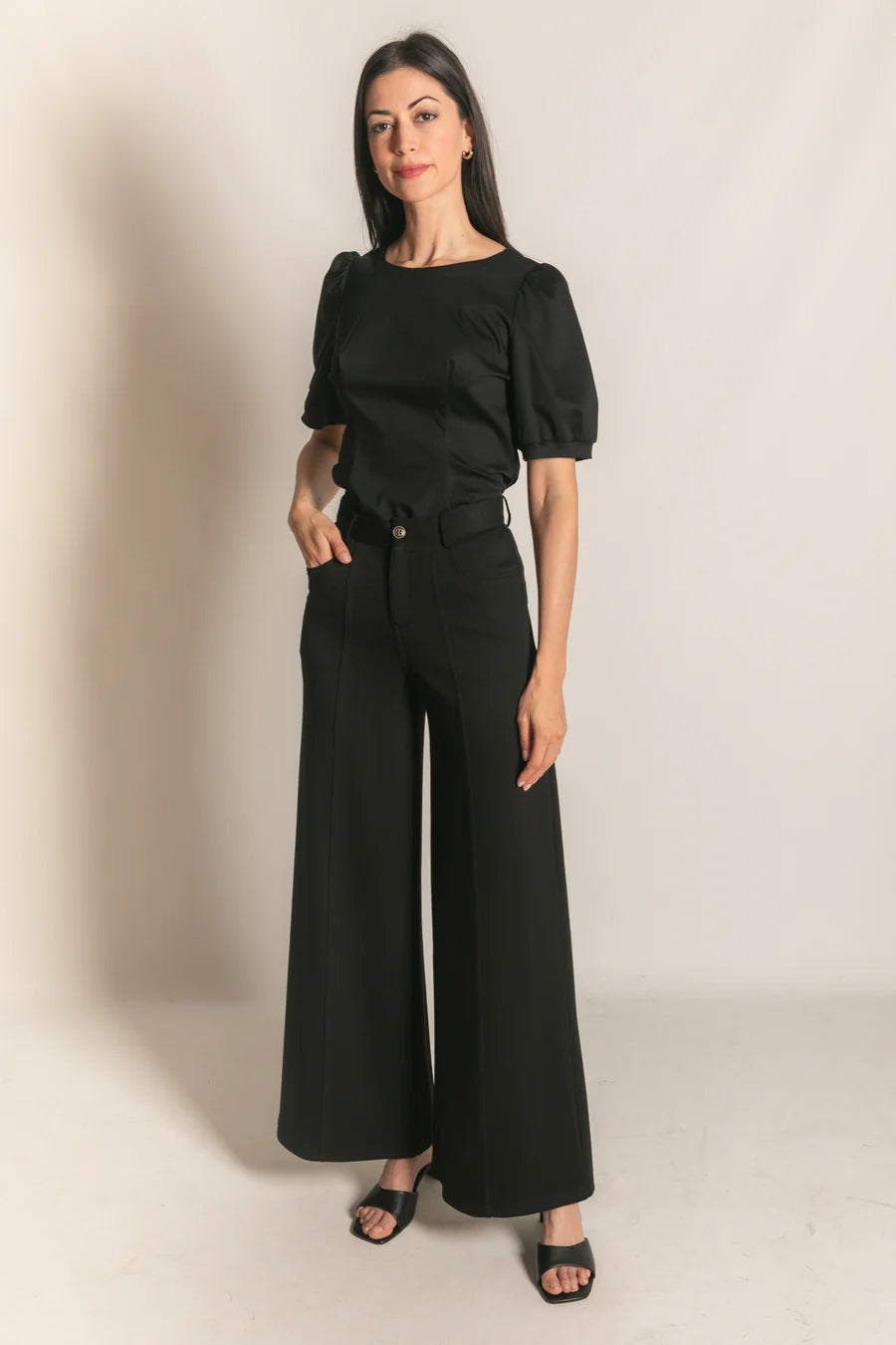 Modal Pleated Wide Leg Trouser