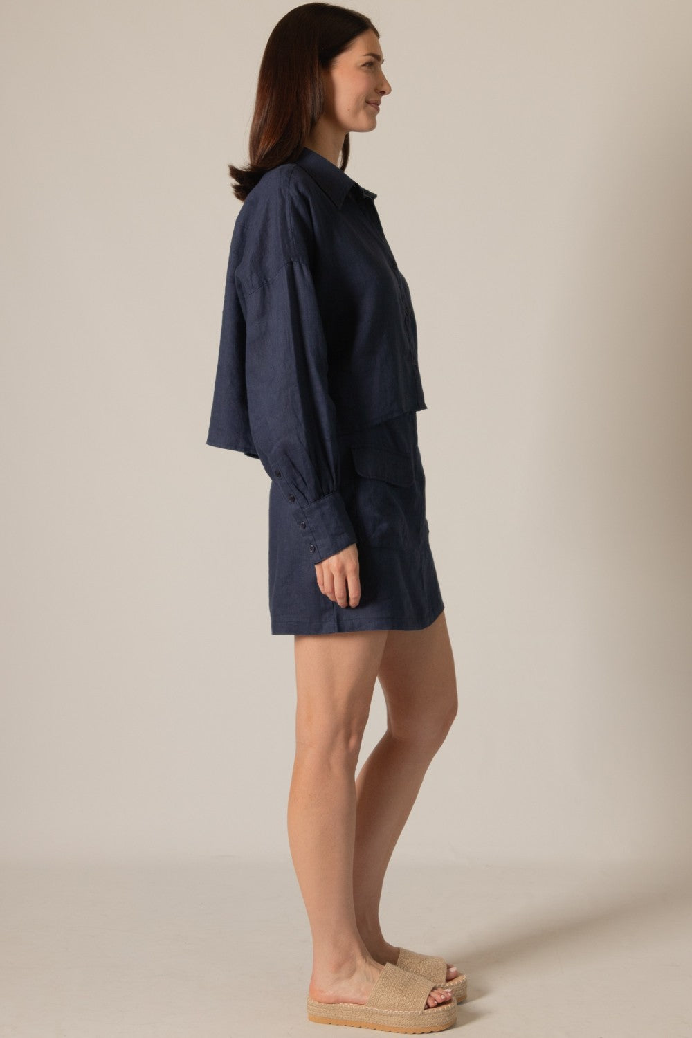 Linen Cargo Skirt