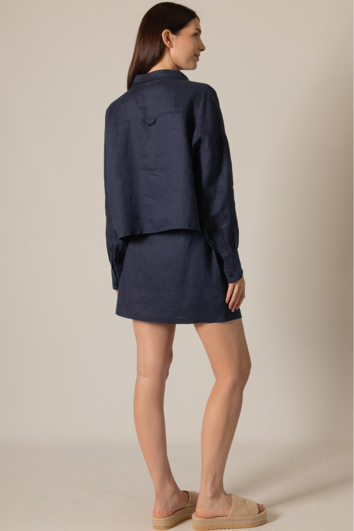 Linen Cargo Skirt