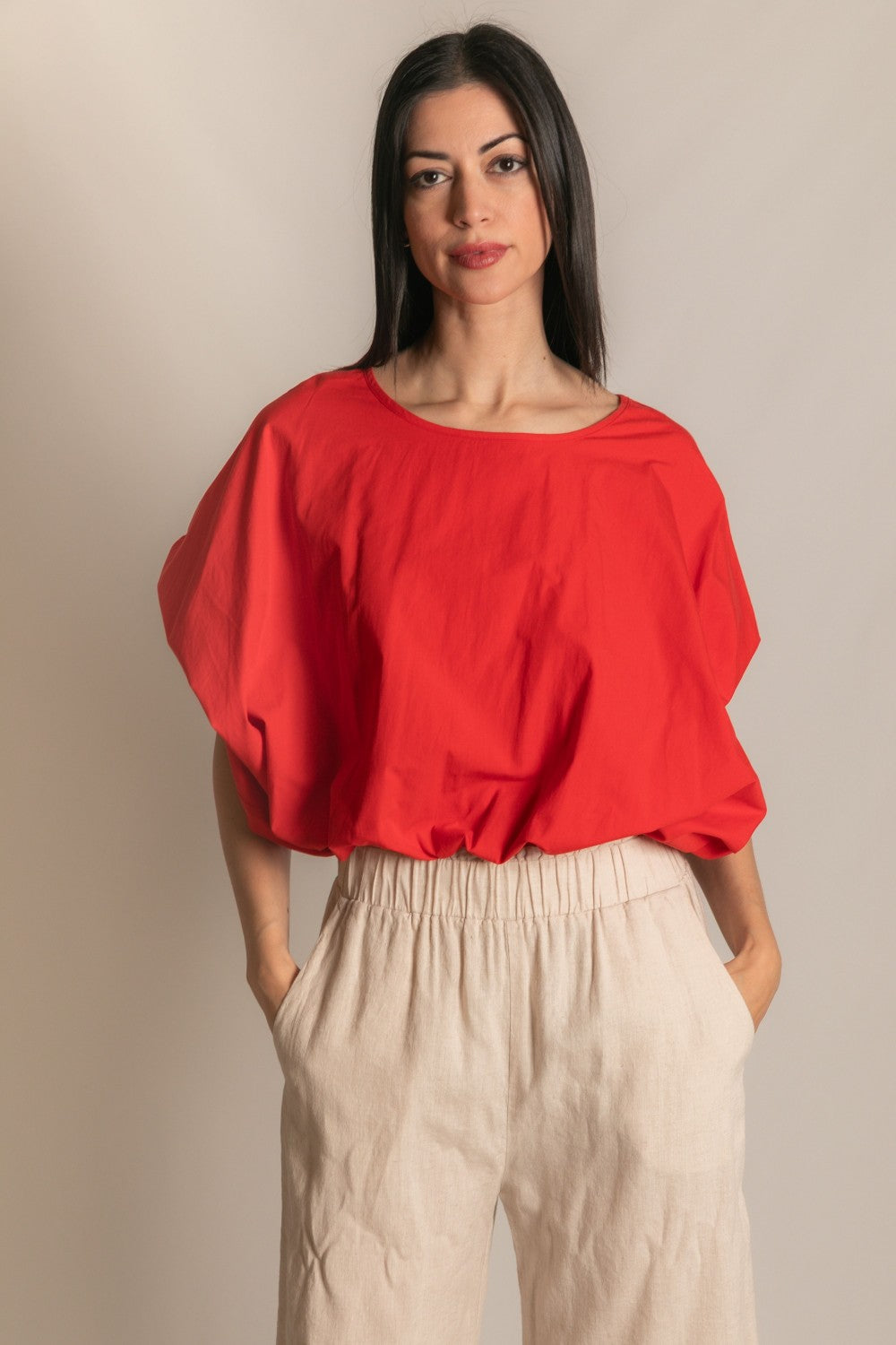 Billowy Poplin Top *FINAL SALE*