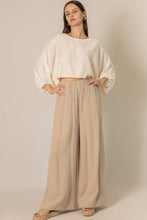 Load image into Gallery viewer, Linen Cropped Long Sleeve Top
