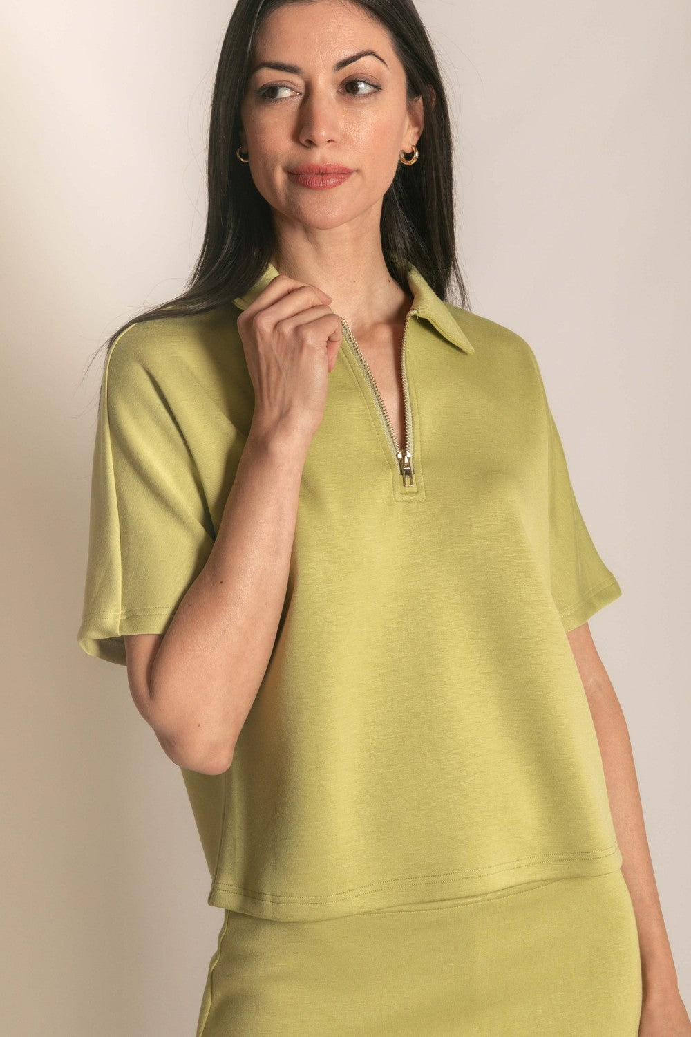 Butter Modal Short Sleeve Quarter Zip Top *FINAL SALE*