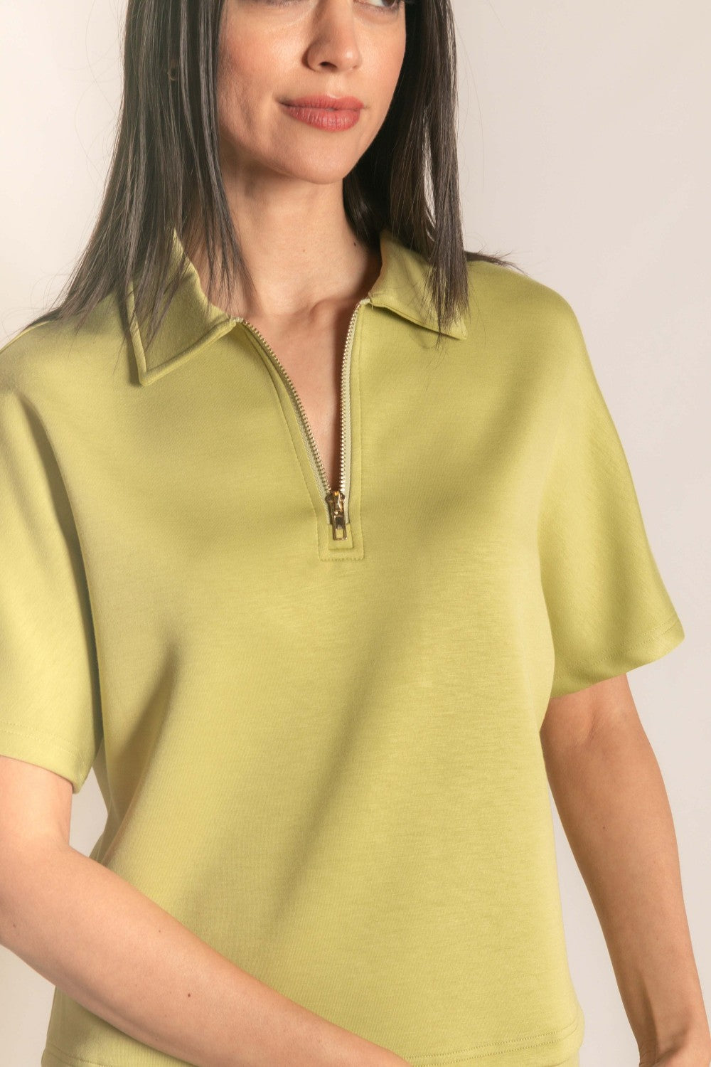 Butter Modal Short Sleeve Quarter Zip Top *FINAL SALE*