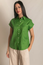 Load image into Gallery viewer, Linen Relaxed Short Sleeve Button Up Shirt
