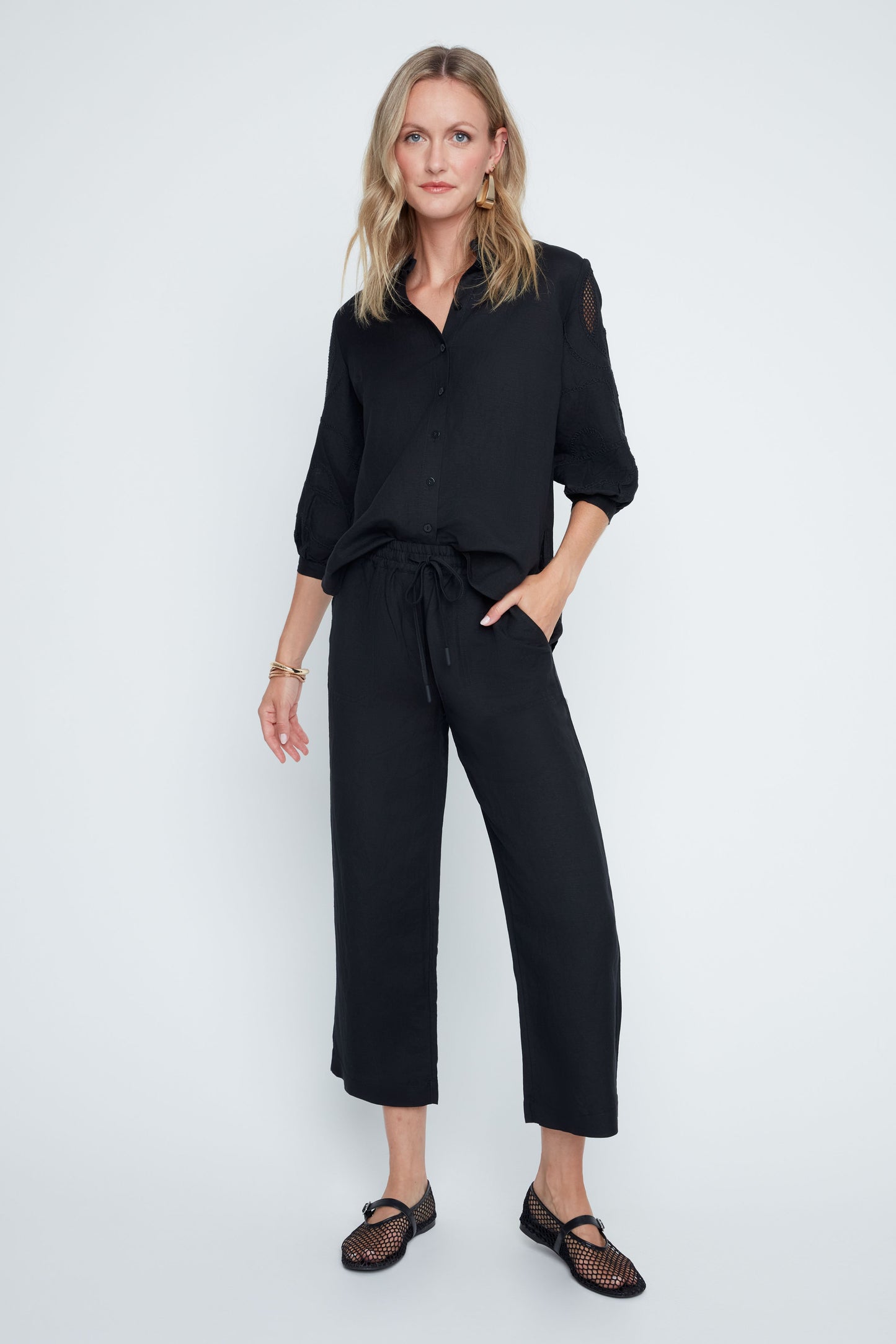 Blush Breeze Linen Cropped Pants