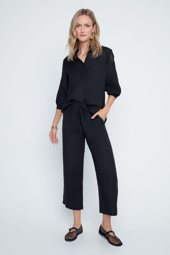 Blush Breeze Linen Cropped Pants