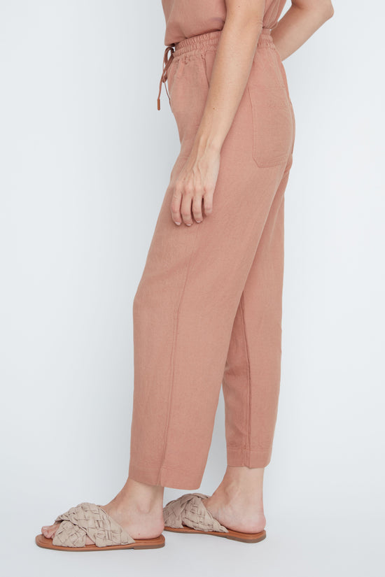Blush Breeze Linen Cropped Pants