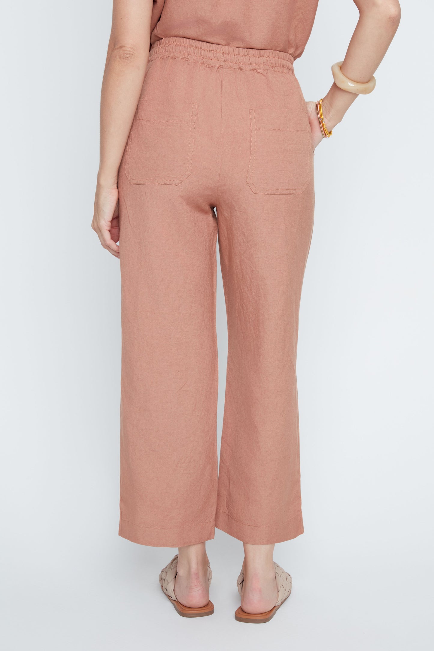 Blush Breeze Linen Cropped Pants