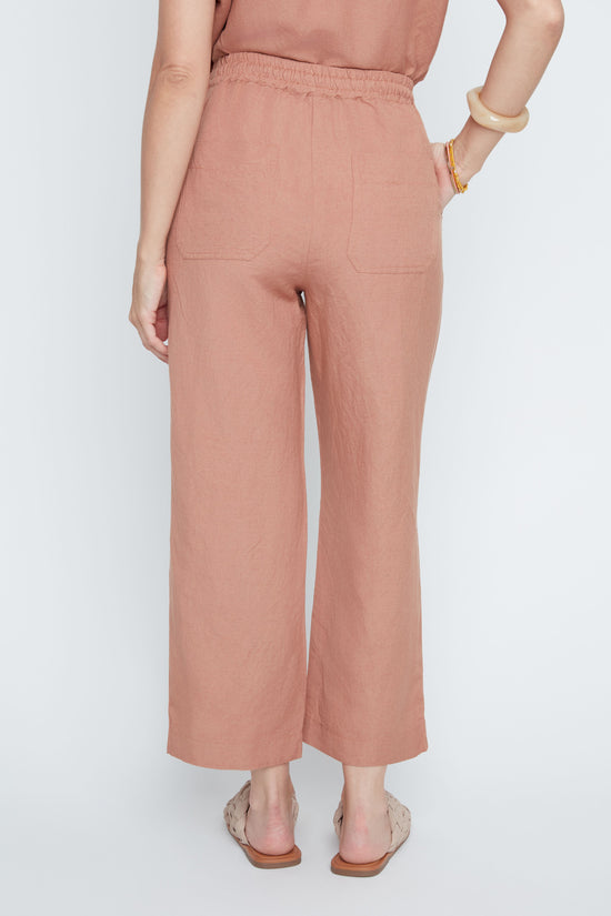 Blush Breeze Linen Cropped Pants