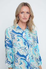 Load image into Gallery viewer, Coastal Blue Paisley Breeze Shirt Dress*FINAL SALE*
