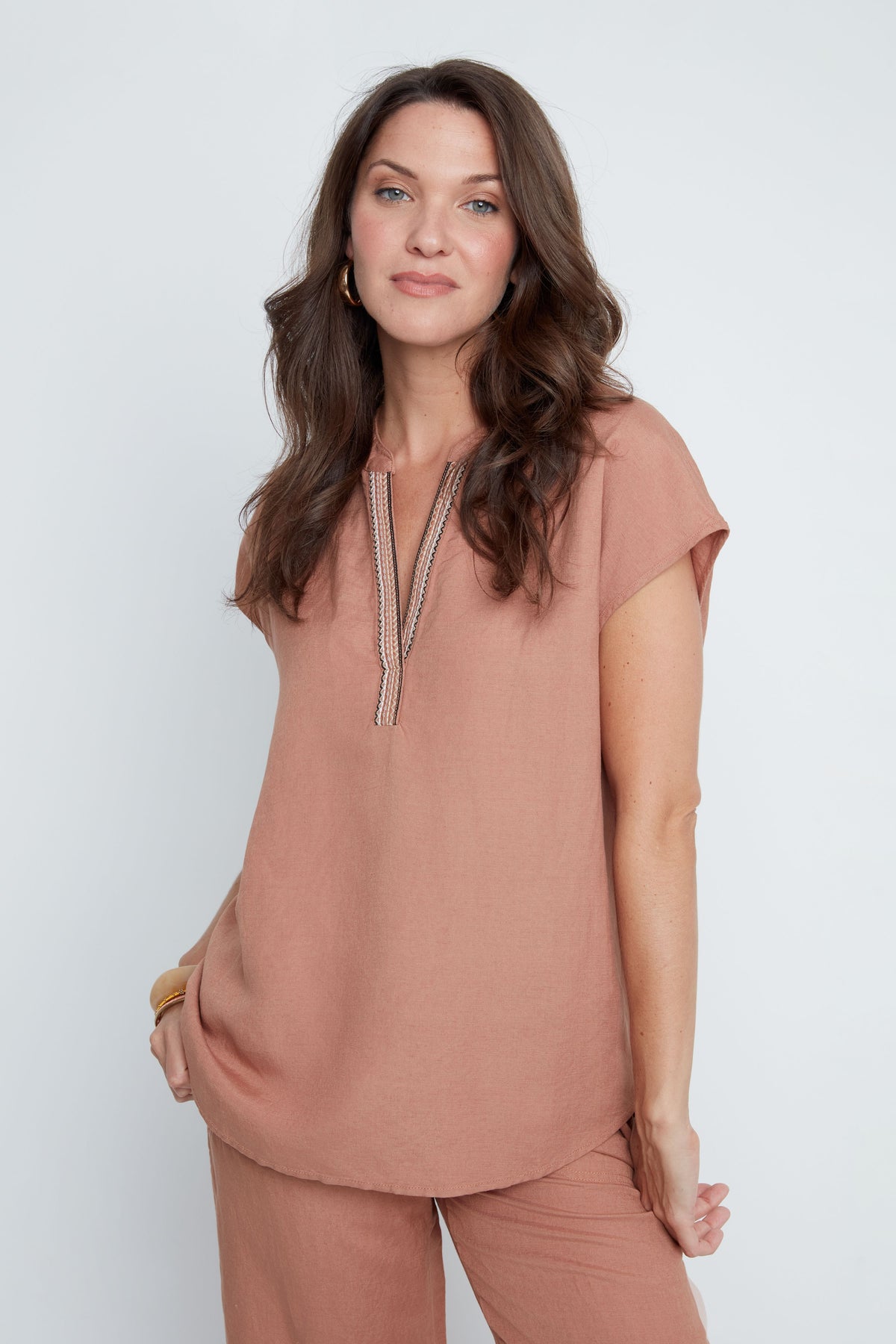 Blush Breeze Linen Top