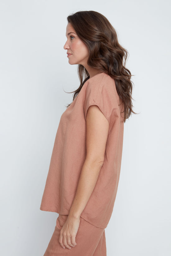 Blush Breeze Linen Top