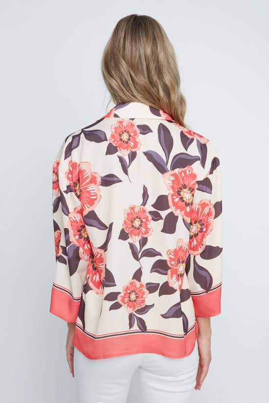 Coral Bloom Garden Blouse