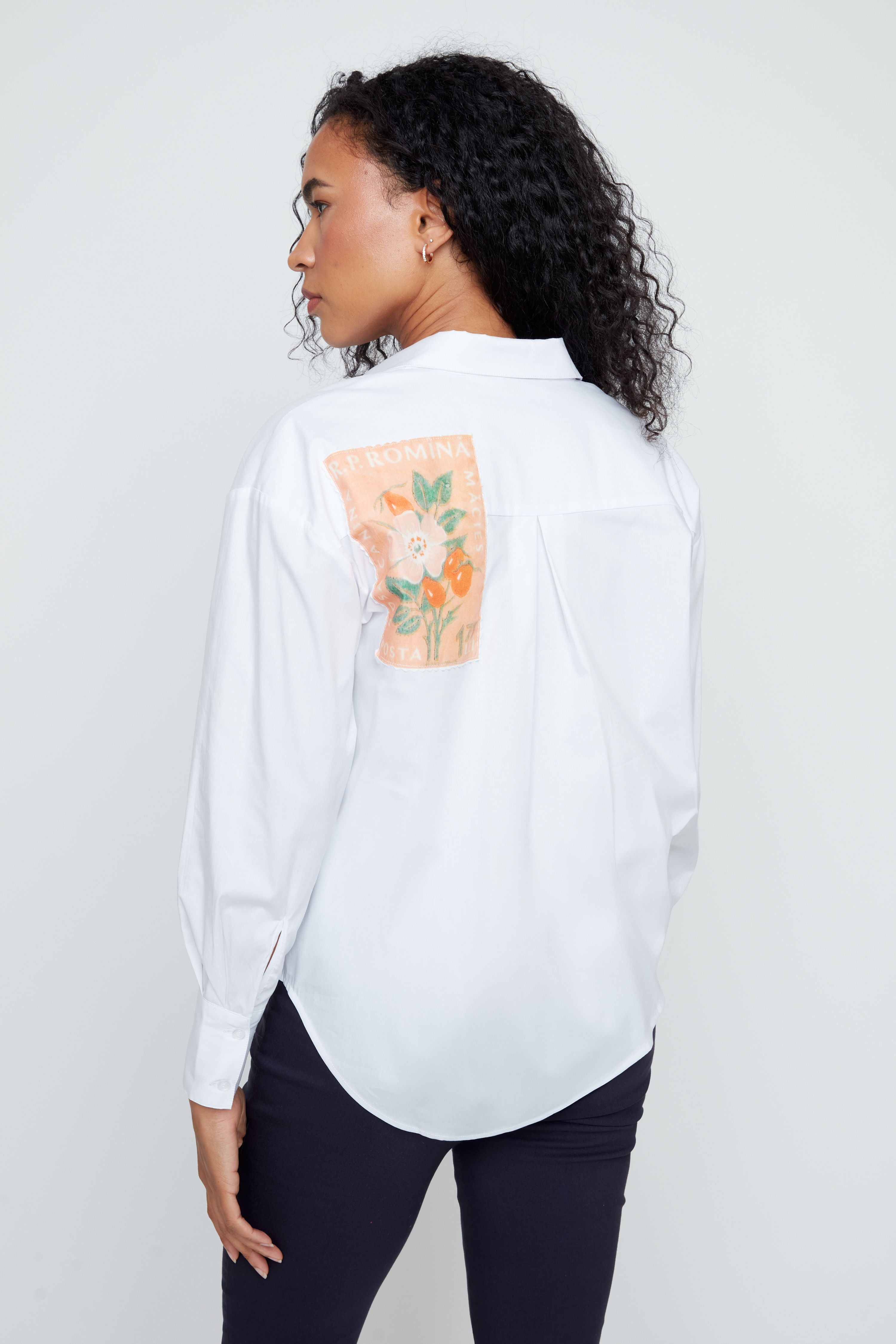 Vintage Postcard Charm Button-Up