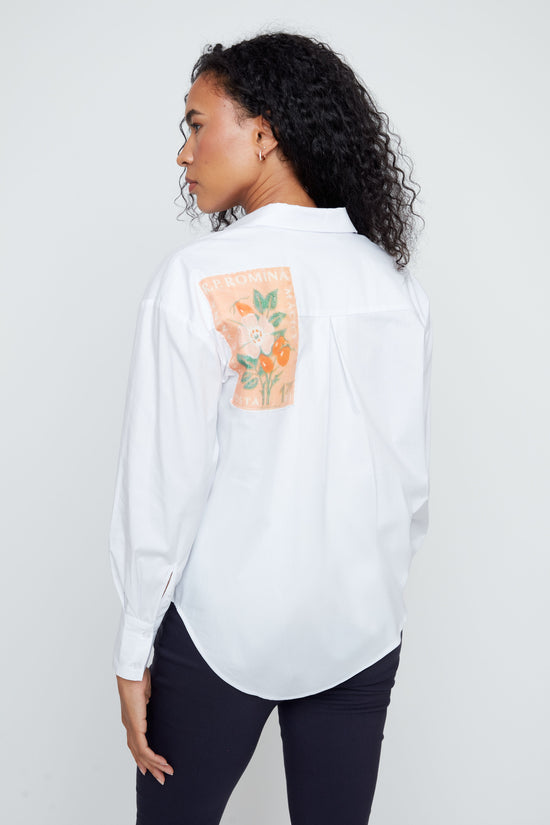 Vintage Postcard Charm Button-Up