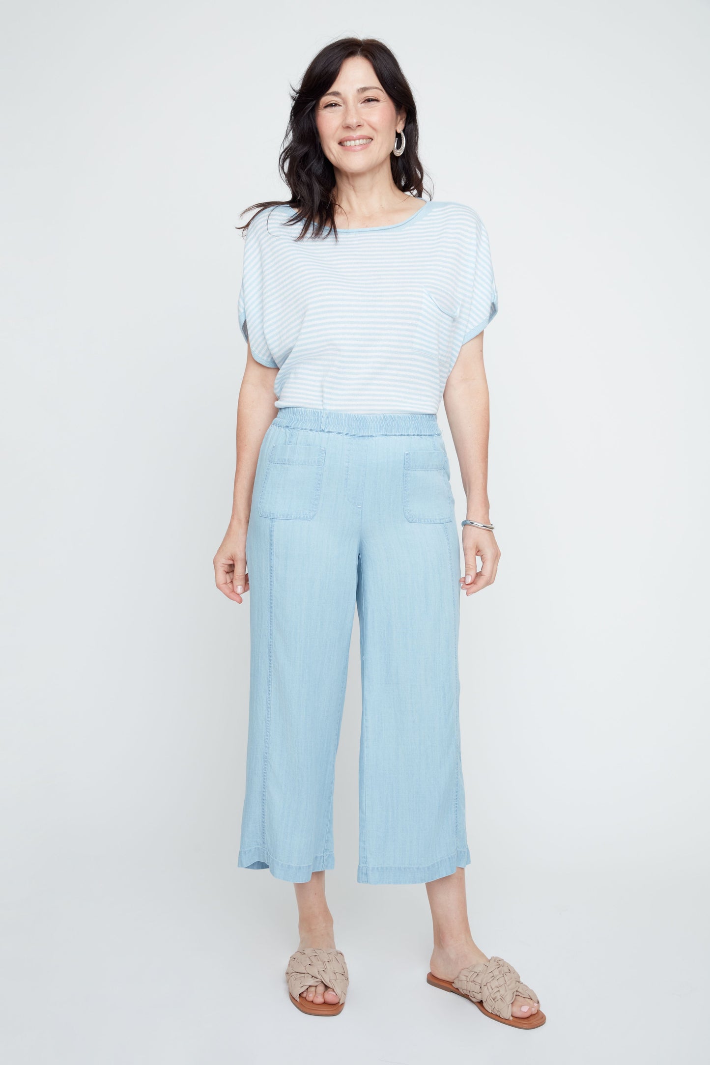 Sky Breeze Cropped Palazzo Pant